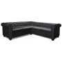Sofá de esquina Chesterfield 5 plazas cuero artificial negro de , Sofás - Ref: Foro24-243614, Precio: 819,61 €, Descuento: %