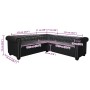 Sofá de esquina Chesterfield 5 plazas cuero artificial negro de , Sofás - Ref: Foro24-243614, Precio: 819,61 €, Descuento: %