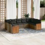 Set de muebles de jardín 9 pzas y cojines ratán sintético gris en Conjuntos de jardín | Comprar online en Foru.es