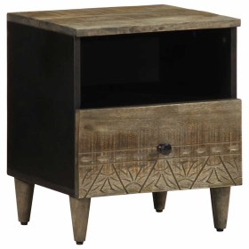 Mesita de noche de madera maciza de mango gris claro 40x33x46cm de , Mesitas de noche - Ref: Foro24-4017798, Precio: 61,55 €,...
