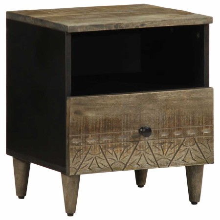 Mesita de noche de madera maciza de mango gris claro 40x33x46cm de , Mesitas de noche - Ref: Foro24-4017798, Precio: 61,55 €,...