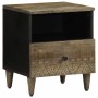 Mesita de noche de madera maciza de mango gris claro 40x33x46cm de , Mesitas de noche - Ref: Foro24-4017798, Precio: 61,55 €,...