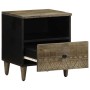 Mesita de noche de madera maciza de mango gris claro 40x33x46cm de , Mesitas de noche - Ref: Foro24-4017798, Precio: 61,55 €,...