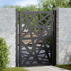 Puerta de jardín de acero negra diseño luminoso 105x130 cm de , Puertas de jardín - Ref: Foro24-4100950, Precio: 240,52 €, De...