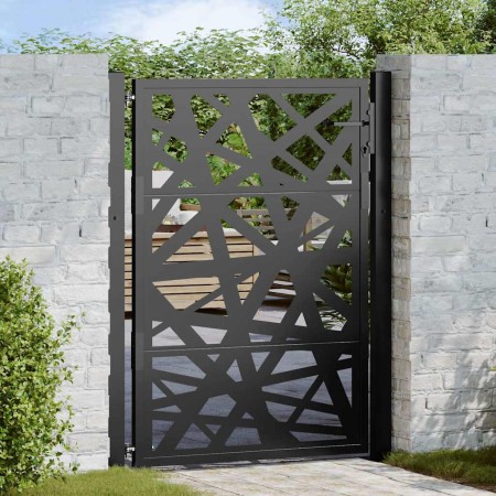 Puerta de jardín de acero negra diseño luminoso 105x130 cm de , Puertas de jardín - Ref: Foro24-4100950, Precio: 240,52 €, De...