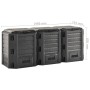 Compostador de jardín negro 1200 L de vidaXL, Compostadores - Ref: Foro24-312274, Precio: 187,82 €, Descuento: %
