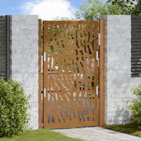 Puerta de jardín diseño con listón acero desgastado 105x155 cm de , Puertas de jardín - Ref: Foro24-4100986, Precio: 220,41 €...
