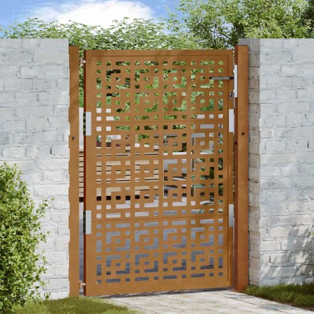 Puerta de jardín diseño en cruz de acero desgastado 105x130 cm de , Puertas de jardín - Ref: Foro24-4101005, Precio: 211,53 €...