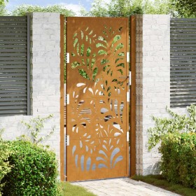Puerta de jardín de acero desgastado diseño ondulado 105x205 cm de , Puertas de jardín - Ref: Foro24-4100978, Precio: 242,02 ...