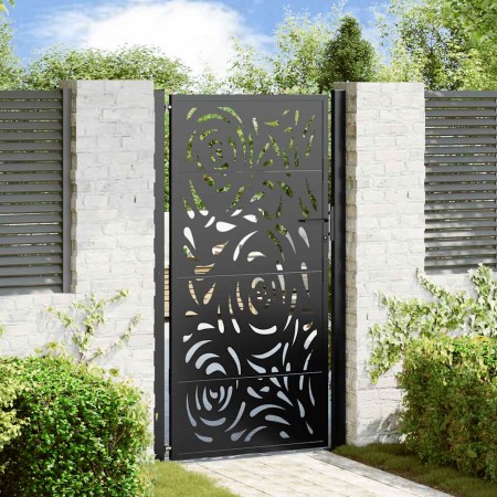 Puerta de jardín diseño llama acero negro 105x180 cm de , Puertas de jardín - Ref: Foro24-4100992, Precio: 266,91 €, Descuent...