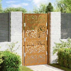 Puerta de jardín diseño de hojas de acero desgastado 105x180 cm de , Puertas de jardín - Ref: Foro24-4100967, Precio: 261,65 ...