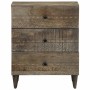 Mesita de noche madera maciza de mango gris claro 50x33x60 cm de , Mesitas de noche - Ref: Foro24-4017801, Precio: 112,55 €, ...