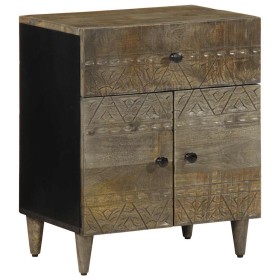 Mesita de noche madera maciza de mango gris claro 50x33x60 cm de , Mesitas de noche - Ref: Foro24-4017803, Precio: 87,08 €, D...