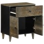 Mesita de noche madera maciza de mango gris claro 50x33x60 cm de , Mesitas de noche - Ref: Foro24-4017803, Precio: 87,08 €, D...