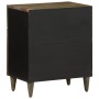 Mesita de noche madera maciza de mango gris claro 50x33x60 cm de , Mesitas de noche - Ref: Foro24-4017803, Precio: 87,08 €, D...