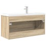 Set de muebles de baño 2 pzas madera contrachapada roble Sonoma de , Muebles de baño - Ref: Foro24-3324966, Precio: 341,85 €,...