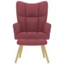 Sillón de relax con taburete tela rojo tinto de , Sillones - Ref: Foro24-4016781, Precio: 127,46 €, Descuento: %