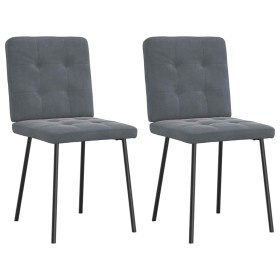 Sillas de comedor 2 unidades terciopelo gris oscuro de , Sillas de comedor - Ref: Foro24-4101058, Precio: 83,94 €, Descuento: %