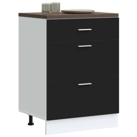 Mueble bajo de cocina de madera de ingeniería negra de , Armarios de cocina - Ref: Foro24-854251, Precio: 119,49 €, Descuento: %