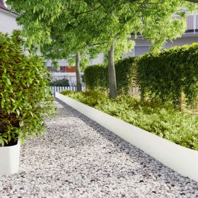 Bordes para césped 10 uds acero laminado frío blanco 25x103 cm de , Ribetes y bordes para jardín - Ref: Foro24-860167, Precio...