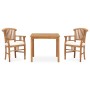 Set de comedor de jardín 3 pzas y cojines madera maciza de teca de vidaXL, Conjuntos de jardín - Ref: Foro24-3060010, Precio:...