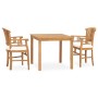 Set de comedor de jardín 3 pzas y cojines madera maciza de teca de vidaXL, Conjuntos de jardín - Ref: Foro24-3060010, Precio:...