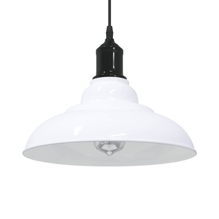 Lámpara colgante regulable altura E27 blanco brillante Ø 31cm de , Lámparas - Ref: Foro24-4103442, Precio: 32,28 €, Descuento: %