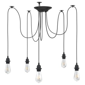 Lámpara colgante con 5 portalámparas E27 metal negro de , Lámparas - Ref: Foro24-4103454, Precio: 36,18 €, Descuento: %