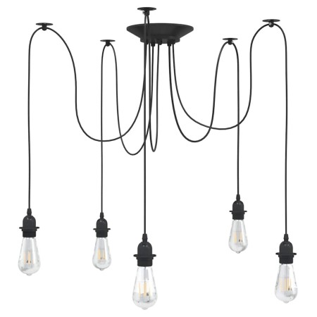 Lámpara colgante con 5 portalámparas E27 metal negro de , Lámparas - Ref: Foro24-4103454, Precio: 36,18 €, Descuento: %