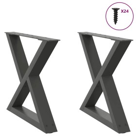 Patas para mesa de centro 2 uds acero antracita 60x(42-43,3) cm de , Patas para mesas - Ref: Foro24-4012710, Precio: 84,65 €,...