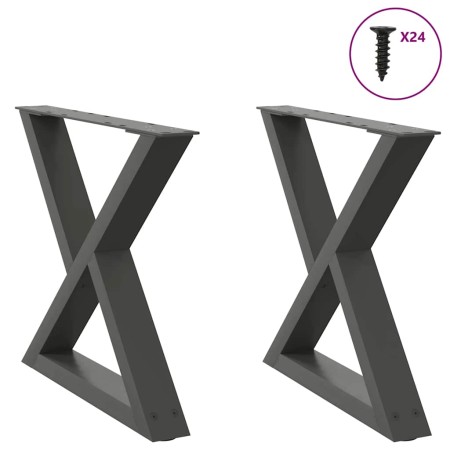 Patas para mesa de centro 2 uds acero antracita 60x(42-43,3) cm de , Patas para mesas - Ref: Foro24-4012710, Precio: 84,65 €,...