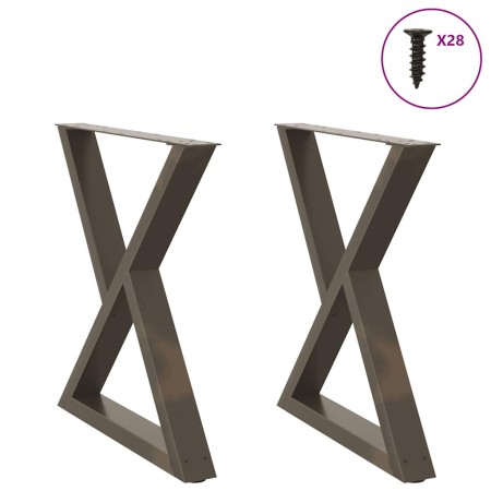 Patas para mesa de comedor 2 uds acero natural 70x(72-73,3) cm de , Patas para mesas - Ref: Foro24-4012727, Precio: 131,82 €,...