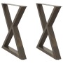 Patas para mesa de comedor 2 uds acero natural 80x(72-73,3) cm de , Patas para mesas - Ref: Foro24-4012731, Precio: 122,57 €,...