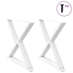 Patas para mesa de comedor 2 uds acero blanco 90x(72-73,3) cm de , Patas para mesas - Ref: Foro24-4012733, Precio: 132,39 €, ...