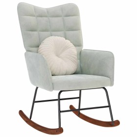 Silla mecedora de terciopelo gris claro de , Mecedoras - Ref: Foro24-4016832, Precio: 116,79 €, Descuento: %