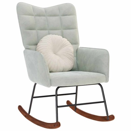 Silla mecedora de terciopelo gris claro de , Mecedoras - Ref: Foro24-4016832, Precio: 116,79 €, Descuento: %