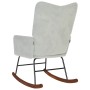 Silla mecedora de terciopelo gris claro de , Mecedoras - Ref: Foro24-4016832, Precio: 116,79 €, Descuento: %