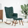 Mecedora con taburete de terciopelo verde oscuro de , Mecedoras - Ref: Foro24-4016845, Precio: 141,55 €, Descuento: %