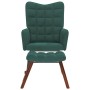 Mecedora con taburete de terciopelo verde oscuro de , Mecedoras - Ref: Foro24-4016845, Precio: 141,55 €, Descuento: %