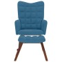 Mecedora con taburete de terciopelo azul de , Mecedoras - Ref: Foro24-4016853, Precio: 140,53 €, Descuento: %