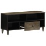Mueble de TV madera maciza de mango negro 100x33x46 cm de , Muebles TV - Ref: Foro24-4017808, Precio: 99,18 €, Descuento: %