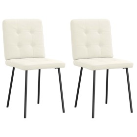 Sillas de comedor 2 unidades terciopelo crema de , Sillas de comedor - Ref: Foro24-4101066, Precio: 103,62 €, Descuento: %