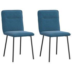 Sillas de comedor 2 unidades terciopelo azul de , Sillas de comedor - Ref: Foro24-4101219, Precio: 87,63 €, Descuento: %