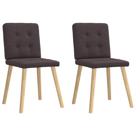 Sillas de comedor 2 unidades tela marrón oscuro de , Sillas de comedor - Ref: Foro24-4101072, Precio: 79,09 €, Descuento: %