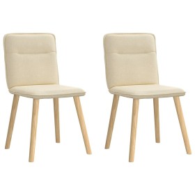 Sillas de comedor 2 unidades tela color crema de , Sillas de comedor - Ref: Foro24-4101227, Precio: 105,58 €, Descuento: %