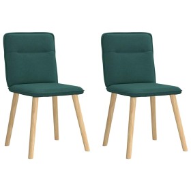 Sillas de comedor 2 unidades tela verde oscuro de , Sillas de comedor - Ref: Foro24-4101225, Precio: 105,58 €, Descuento: %