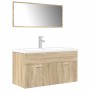 Set de muebles de baño 3 pzas madera contrachapada roble Sonoma de , Muebles de baño - Ref: Foro24-3325019, Precio: 325,25 €,...