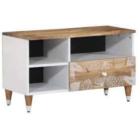 Mueble de TV madera maciza de mango 80x33,5x46 cm de , Almacenamiento para CD y DVD - Ref: Foro24-4018681, Precio: 64,65 €, D...