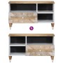 Mueble de TV madera maciza de mango 80x33,5x46 cm de , Almacenamiento para CD y DVD - Ref: Foro24-4018681, Precio: 64,65 €, D...