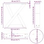Patas para mesa centro 2 uds acero natural 40x(30-31,3)cm acero de , Patas para mesas - Ref: Foro24-4012683, Precio: 67,32 €,...